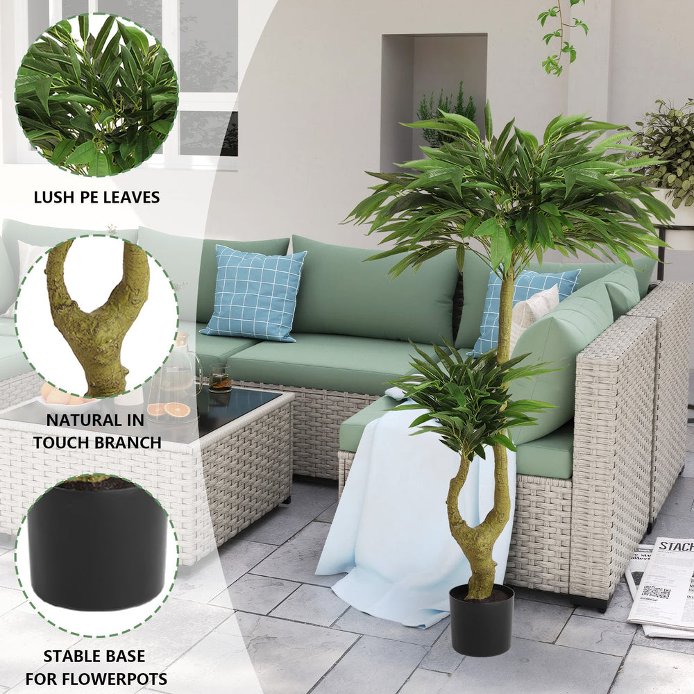Artificial Dracaena Tree Indoor Faux Greenery Plant for Decoration, Green Plastic, 150cm Media 5