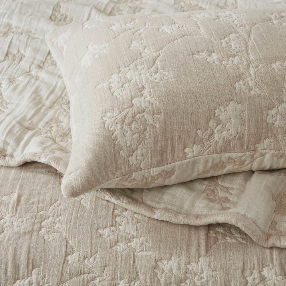 3 Pieces Full/Queen Jacquard Cotton Gauze Quilt Set,Linen Media 6
