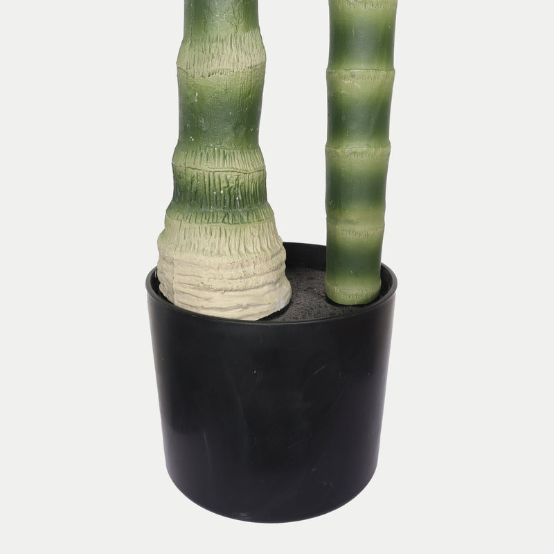 6FT Artificial Palm Tree with Black Plastic Pot, Tropical Fake Plant for Indoor Outdoor Decoration, Faux Palm, 1pc/set