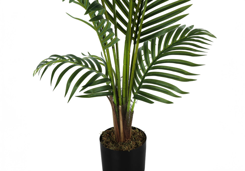 Artificial Plant, 57' Tall, Palm Tree, Indoor, Faux, Fake, Floor, Greenery, Potted, Real Touch, Decorative, Green Leaves, Black Pot Media 4