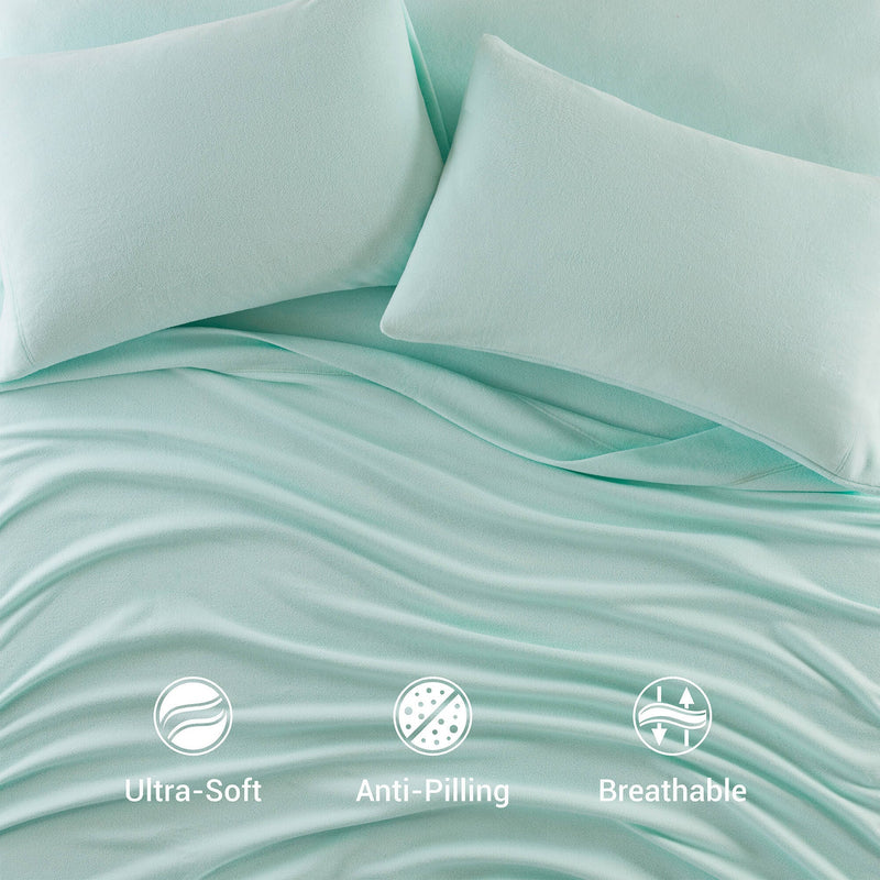 4 PCS Queen Sheet Set Aqua