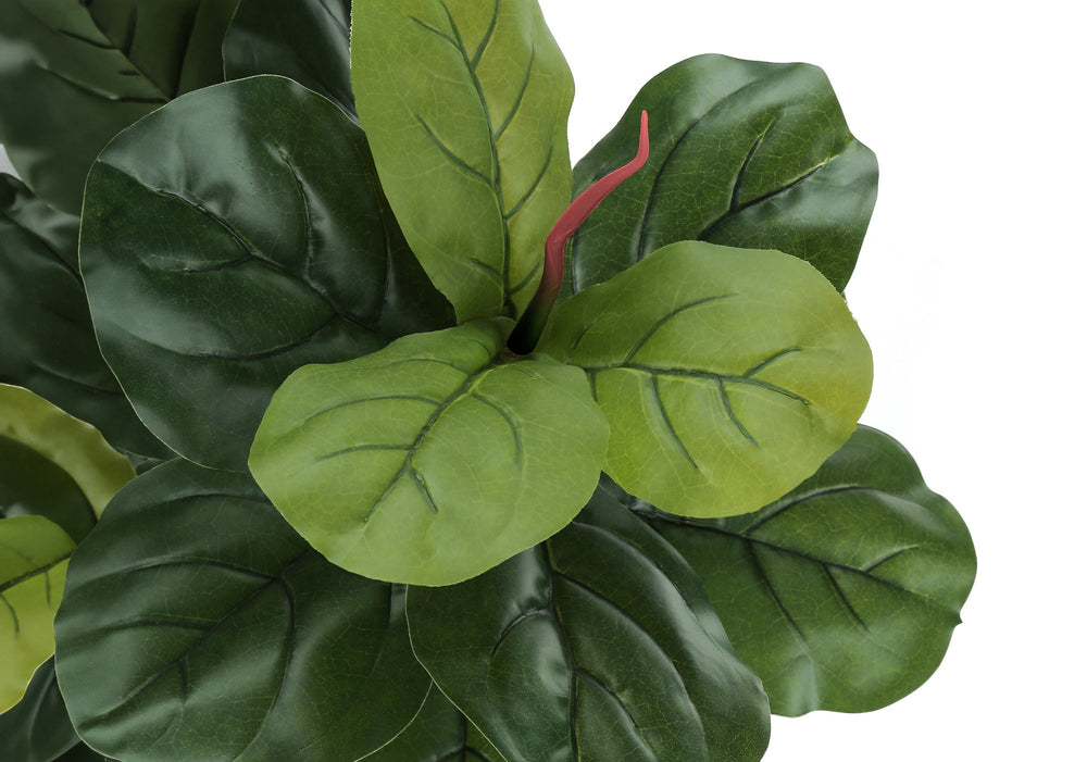 Artificial Plant, 47' Tall, Fiddle Tree, Indoor, Faux, Fake, Floor, Greenery, Potted, Real Touch, Decorative, Green Leaves, Black Pot Media 4
