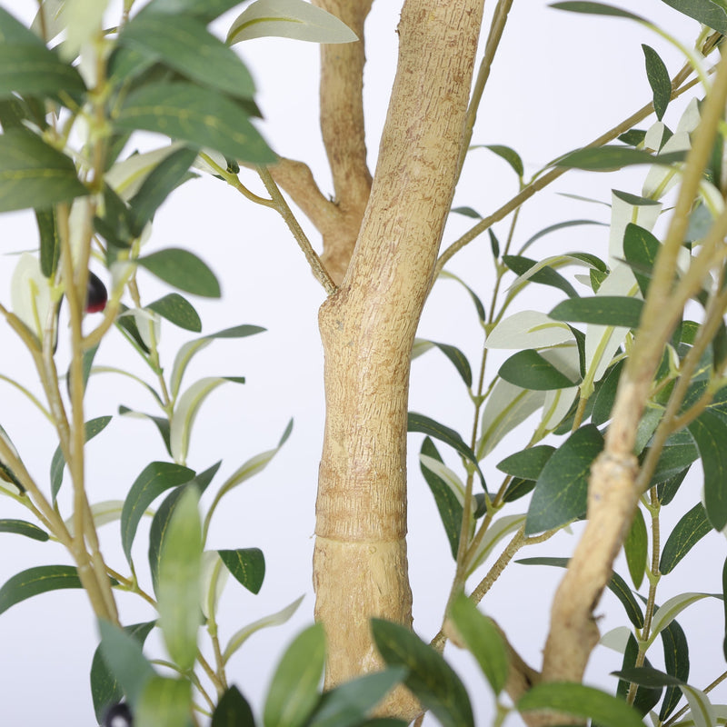 8.2FT Artificial Olive Tree With Big Decorative White Pot, Tall Indoor & Covered Outdoor Decorative Tree, 1pc/set