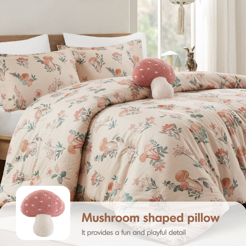 4- Piece Full/Queen Mushroom Garden Comforter Set