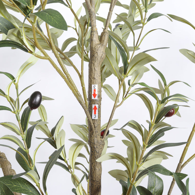 5' Artificial  Olive Tree in Black Plastic Pot, 1pc/set