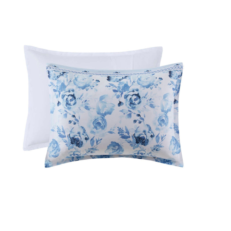 Floral Striped Duvet Cover Set Full/Queen
