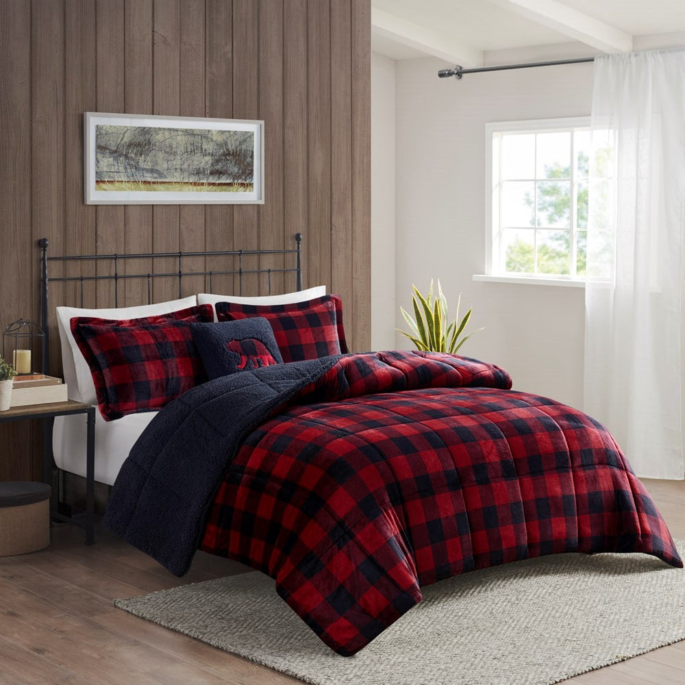 King Plush to Sherpa Down Alternative Comforter Set Media 1