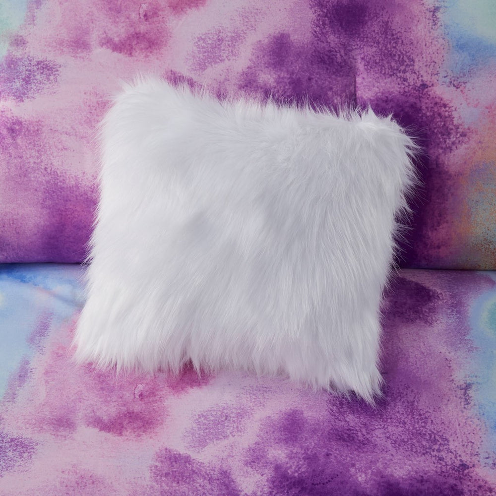 Full/Queen Watercolor Tie Dye Printed Comforter Set with Throw Pillow Media 2