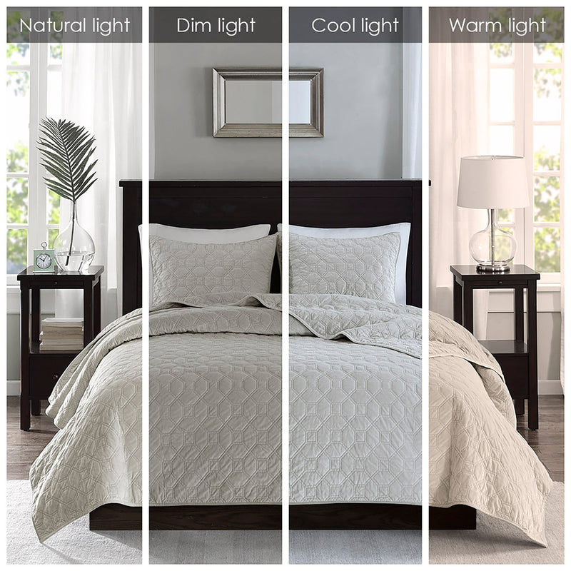 3 Piece Velvet Quilt Set