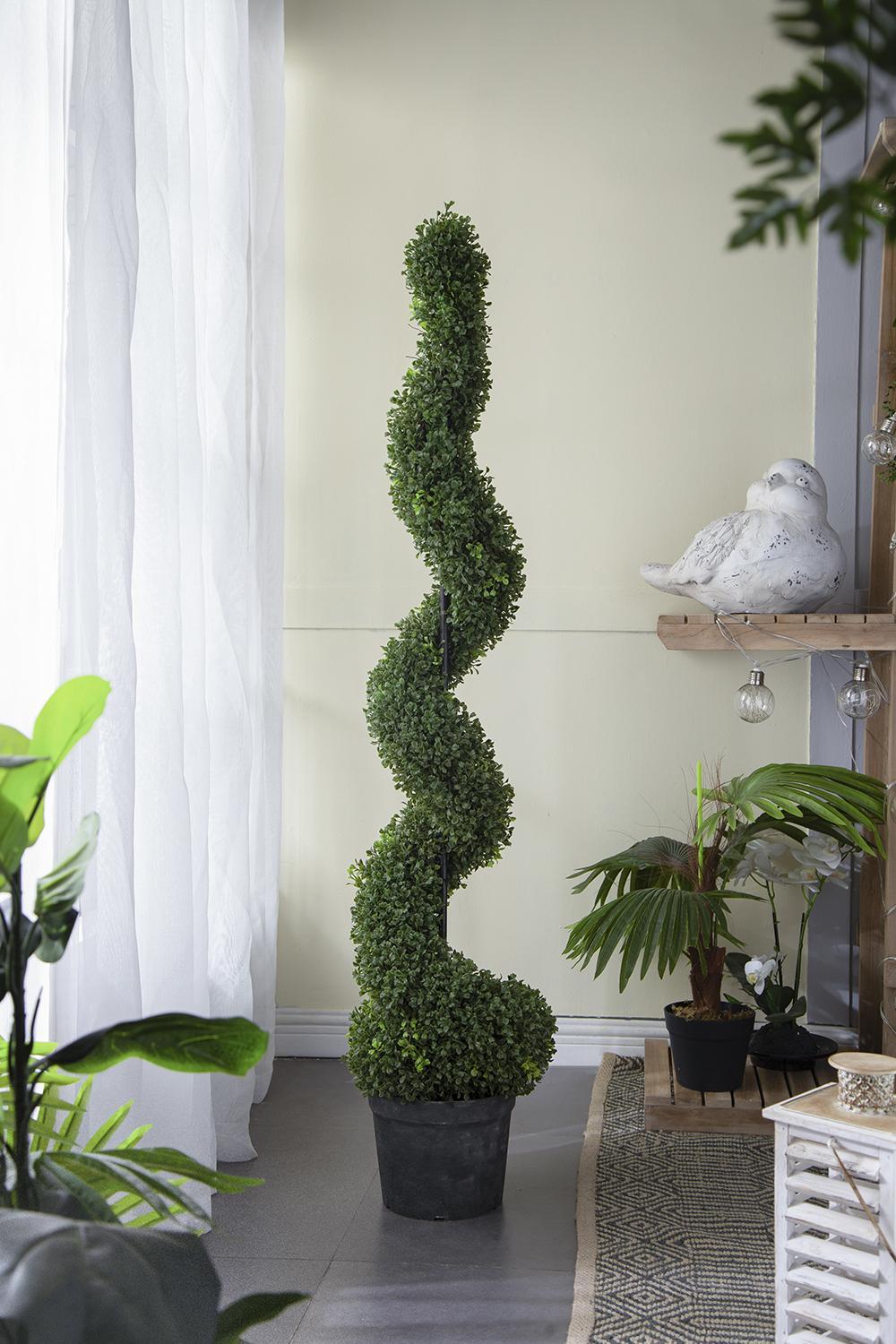 10.5x10.50x60' 5 Foot Tall Artificial Spiral Boxwood Topiary Media 5