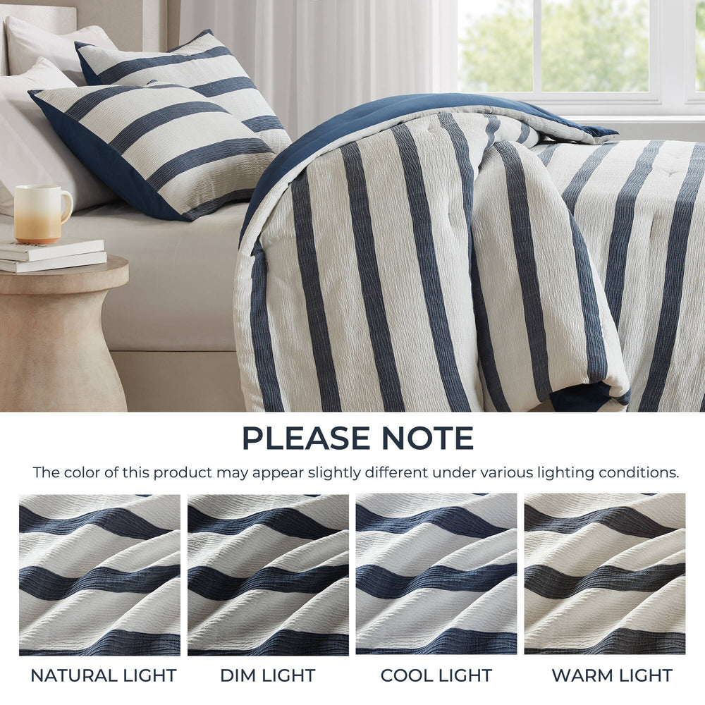 2-Piece Twin/Twin XL Yarn-dyed striped comforter Media 6
