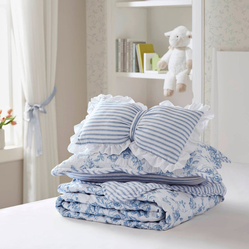 3 Pieces Twin/Twin XL Quilt Set with Decorative Pillow,Blue
