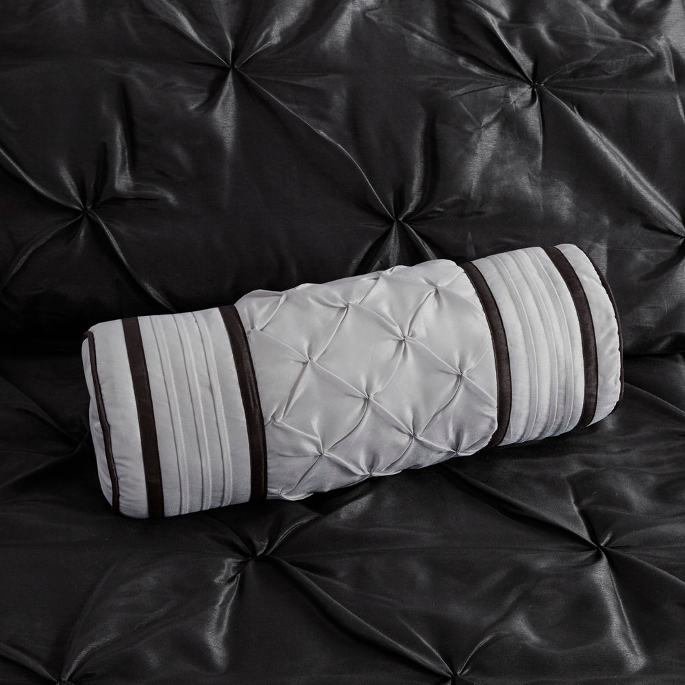 7 Piece Tufted Comforter Set Black Queen Media 13