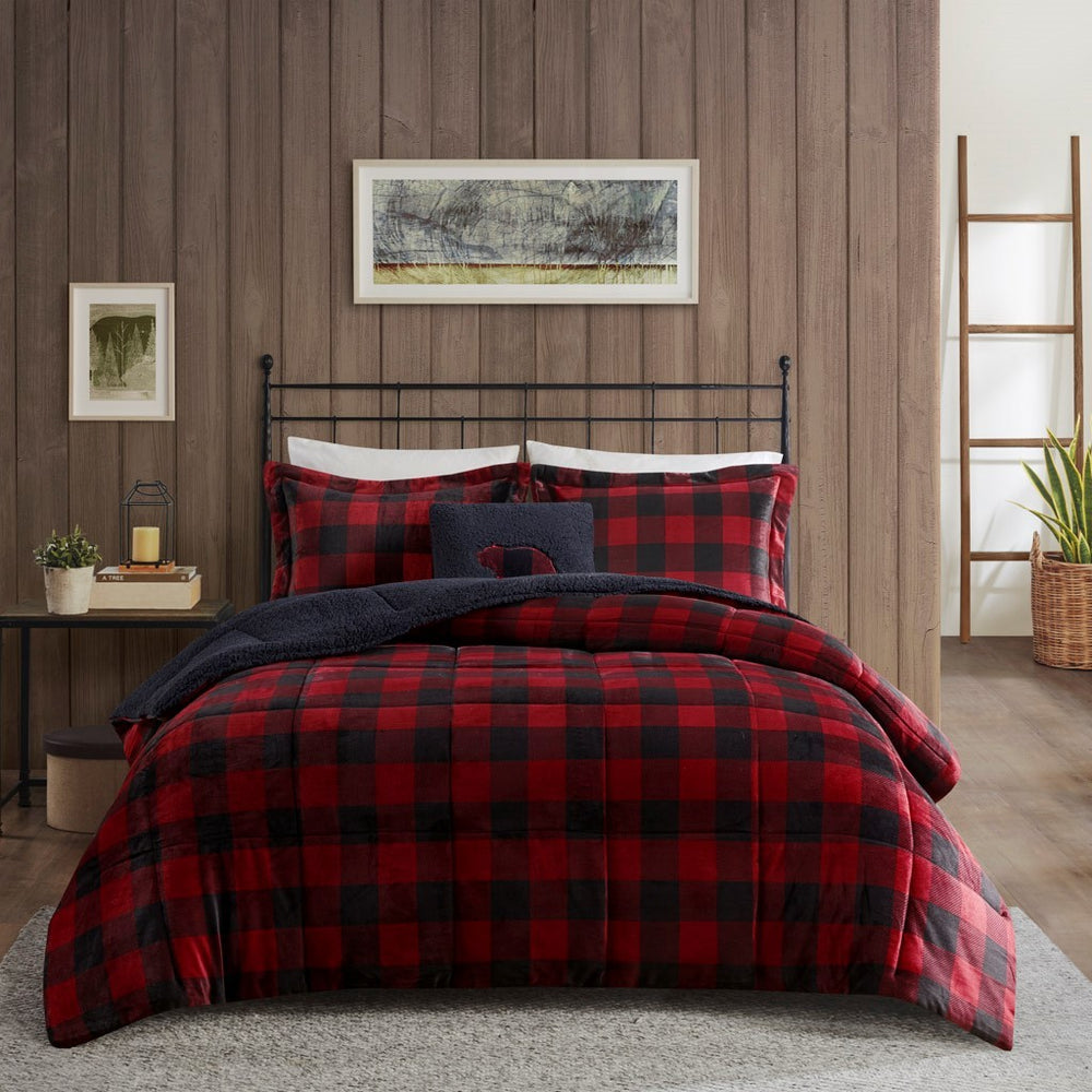 Full/Queen Plush to Sherpa Down Alternative Comforter Set Media 10