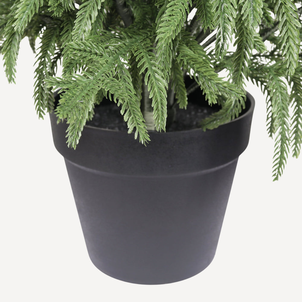 5' Artificial Real Touch Pine Tree in Black Plastic Pot, 2pc/set Media 12