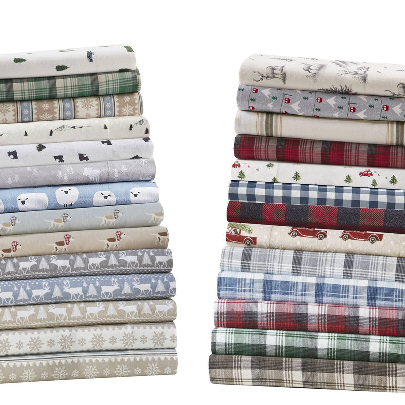 4 PCS Queen Sheet Set Grey Ski Jump