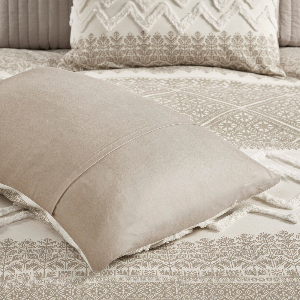 King/Cal King 3 Piece Cotton Duvet Cover Set with Chenille Tufting Media 7