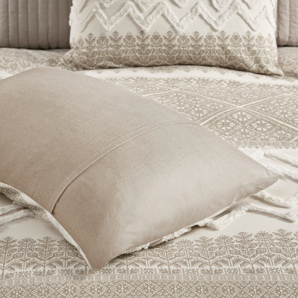 Full/Queen 3 Piece Cotton Duvet Cover Set with Chenille Tufting Media 7