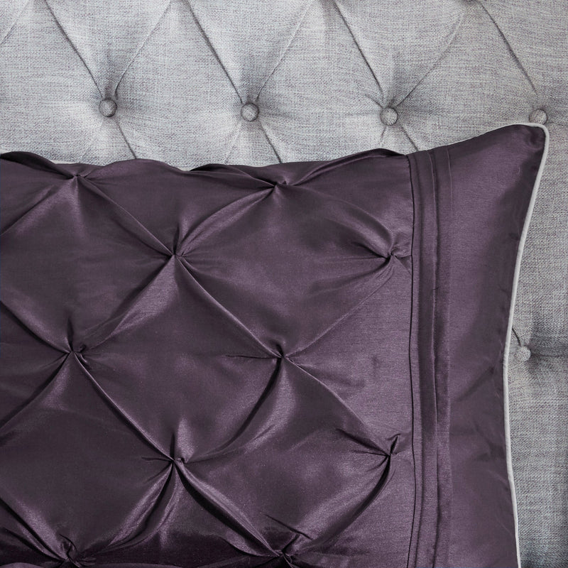 7-Piece 100% Polyester Pieced Pleated Tufted Comforter Set
