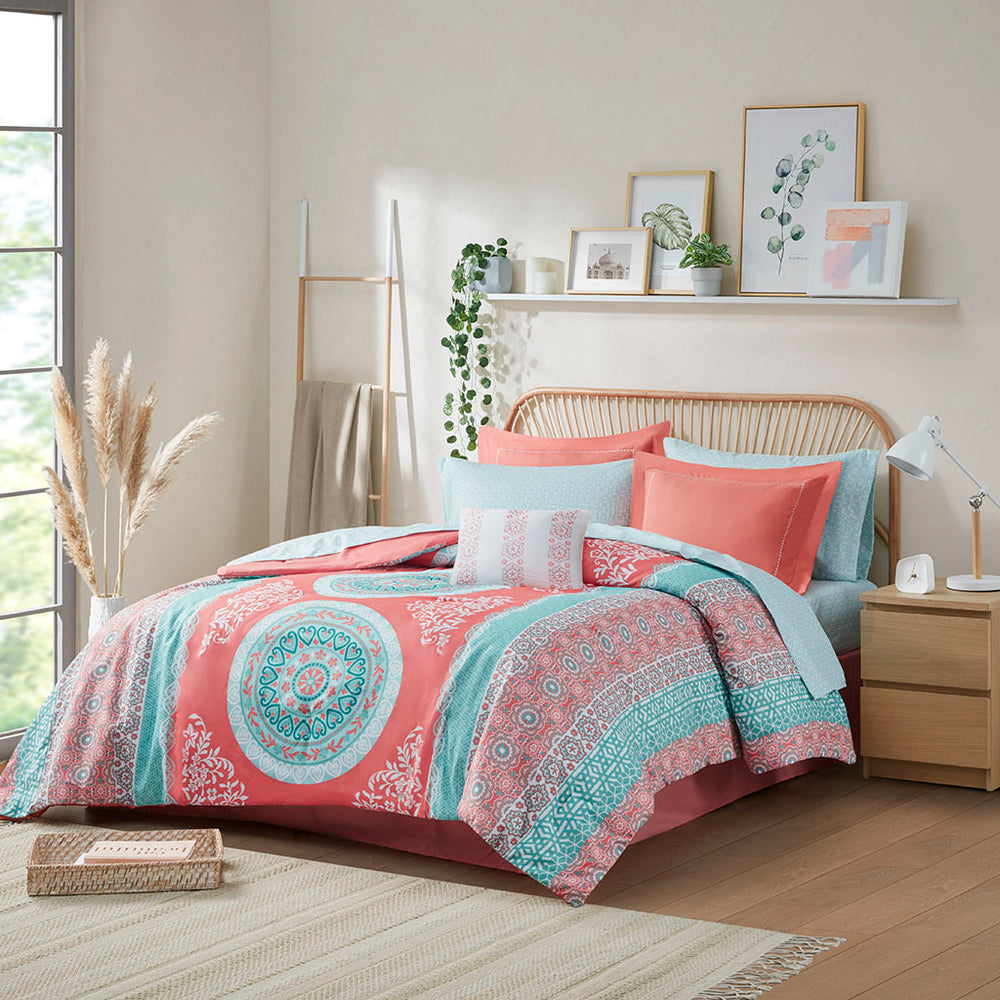 Twin Boho Comforter Set with Bed Sheets Media 1