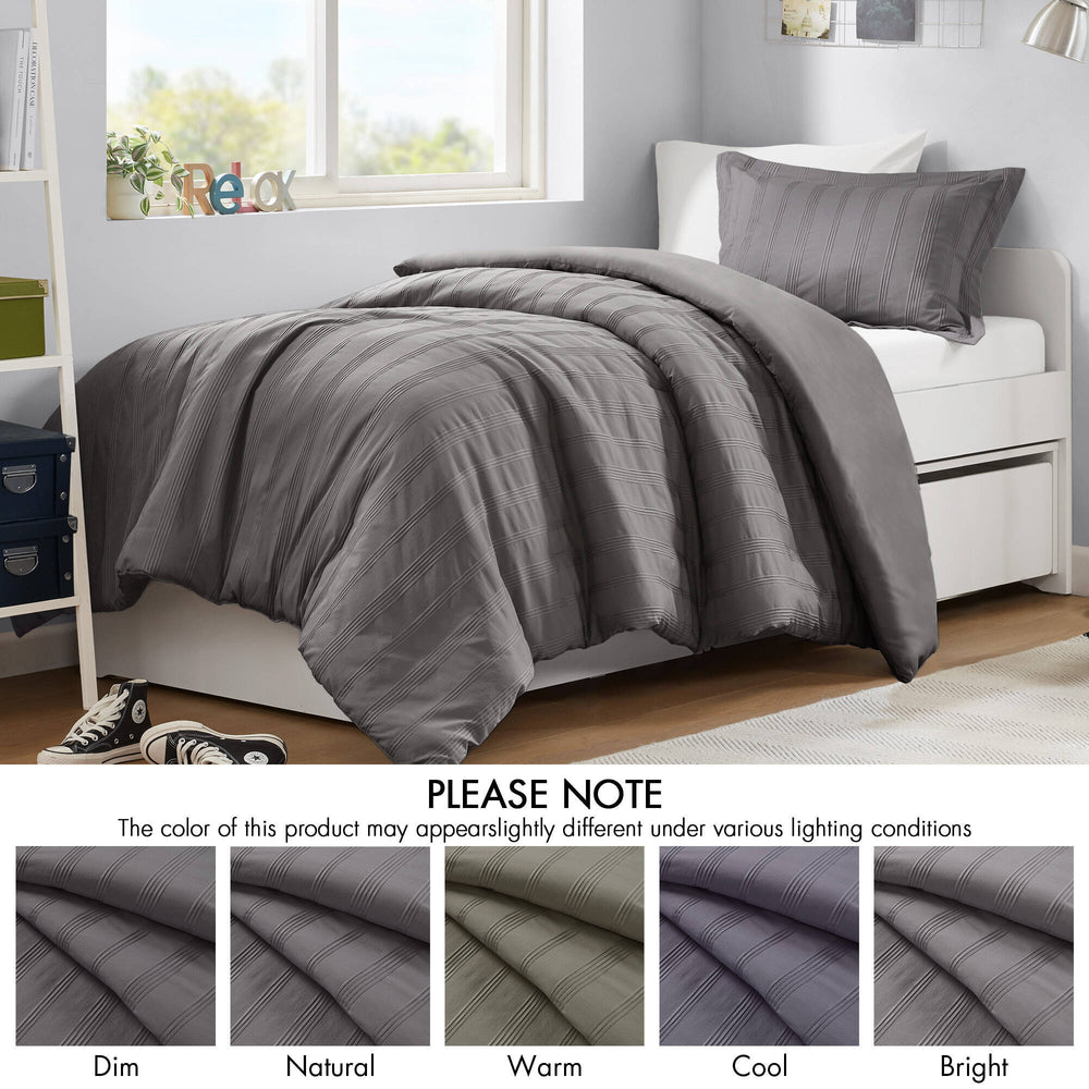2-Piece Twin/Twin XL Woven Striped Duvet Set Media 9