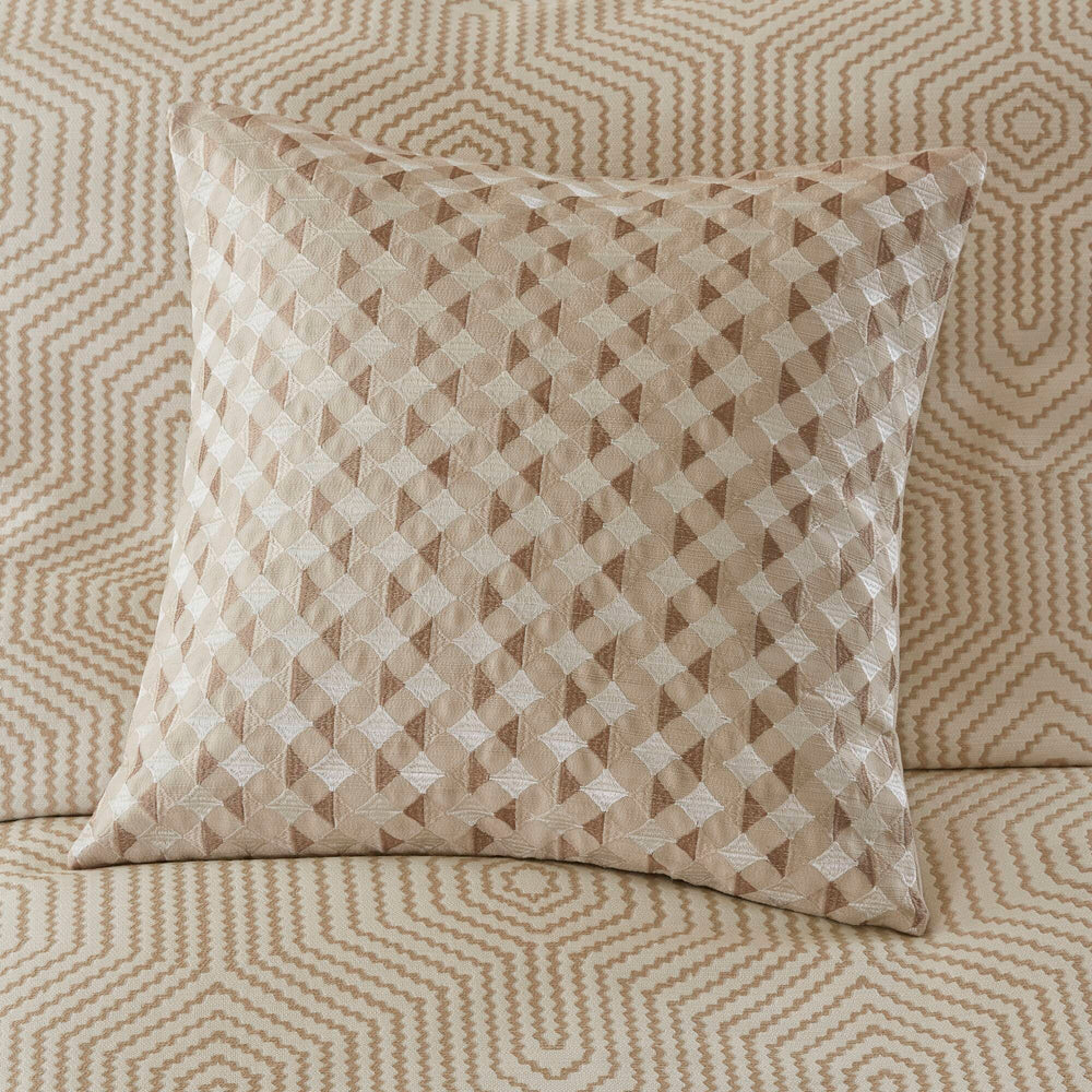 9-Piece King Abstract Comforter Set, Tan+Ivory Media 3
