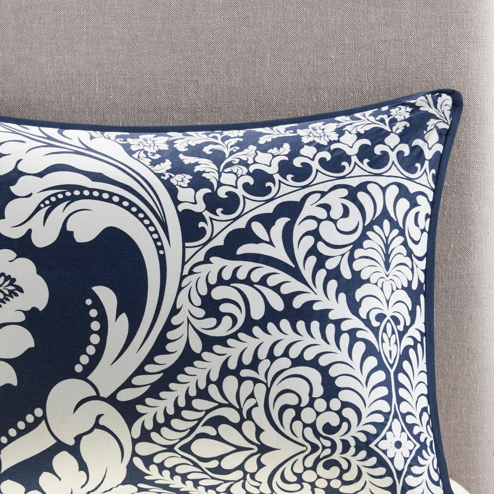 7 Piece Cotton Printed Comforter Set Indigo King Media 4