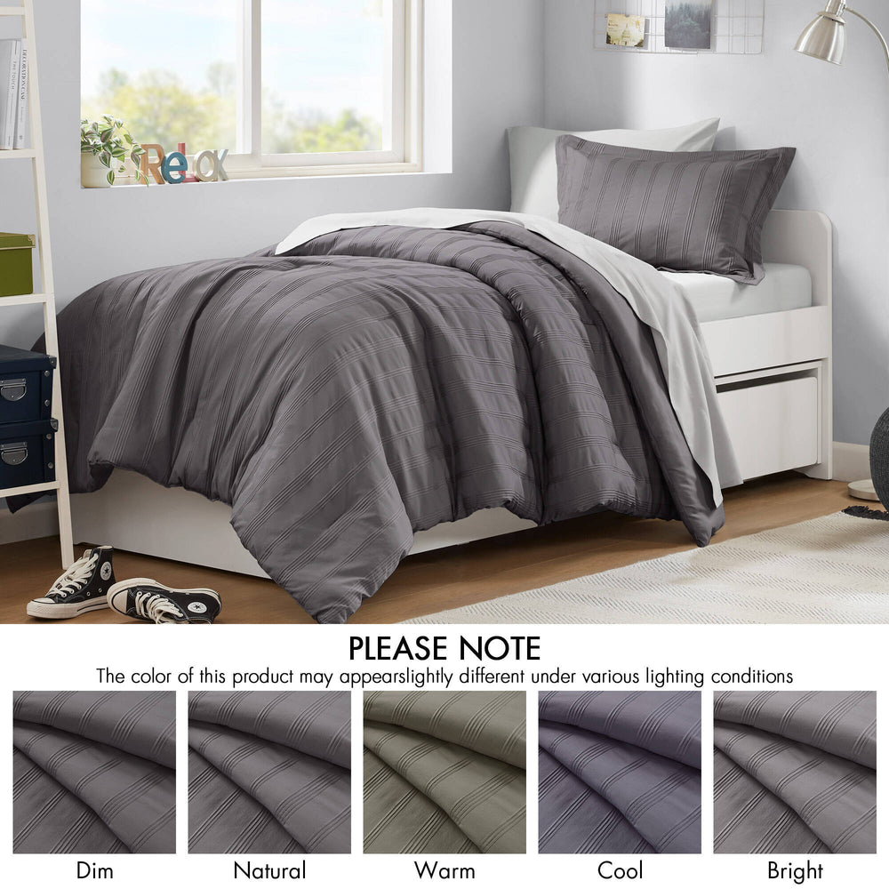 5-Piece Twin/Twin XL Woven Striped Comforter Set Media 9