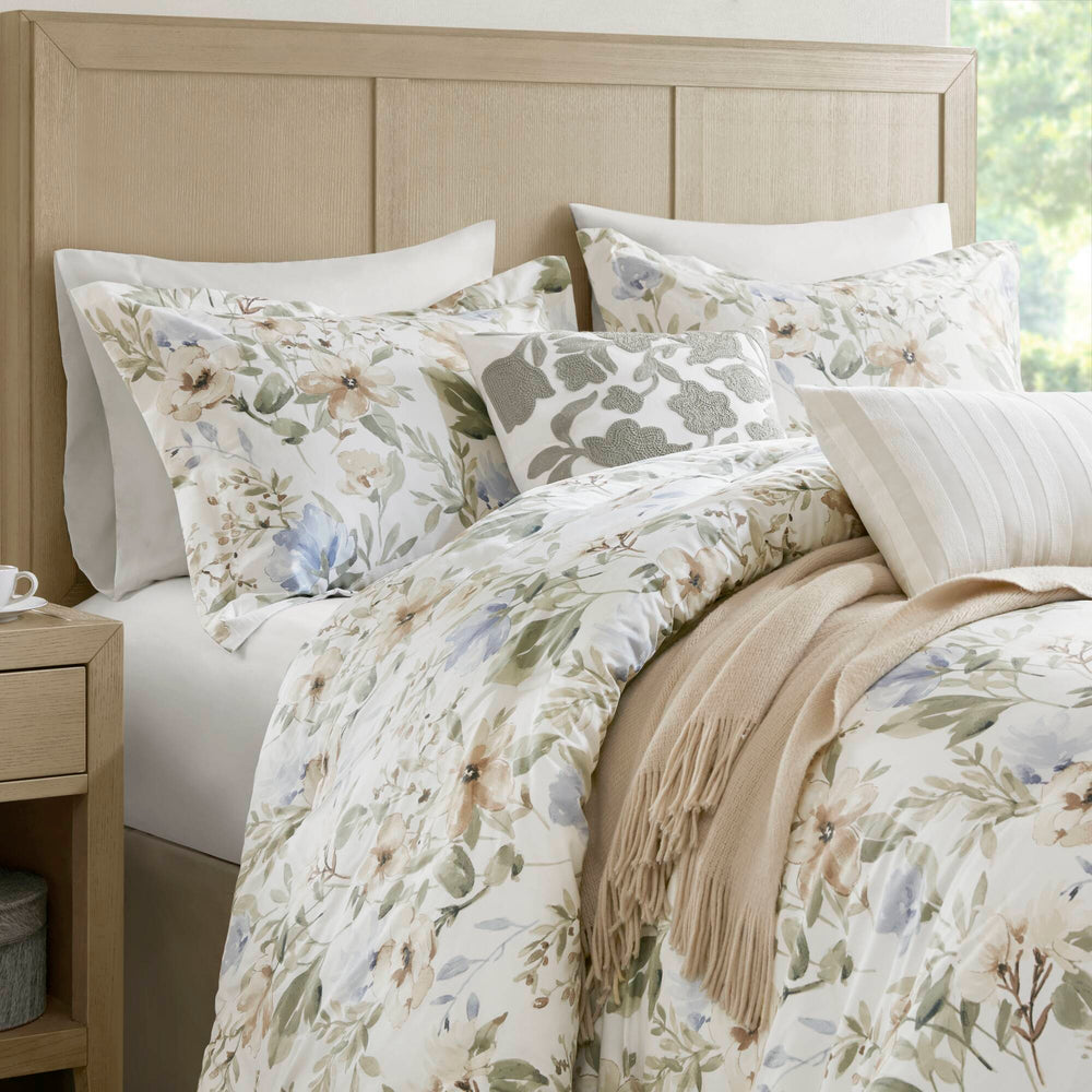 6PCS King Cotton Sateen Print Oversized Comforter Set Media 18