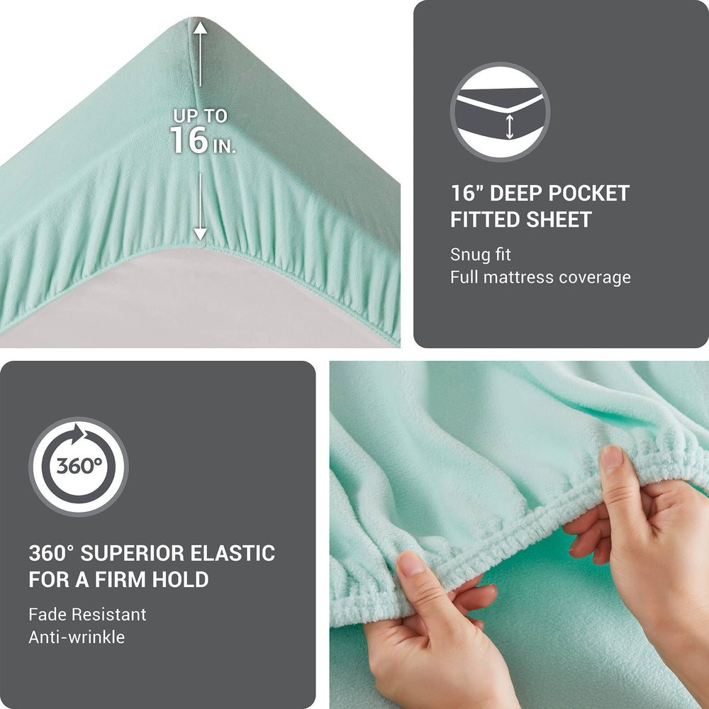 4 PCS King Sheet Set Aqua Media 3