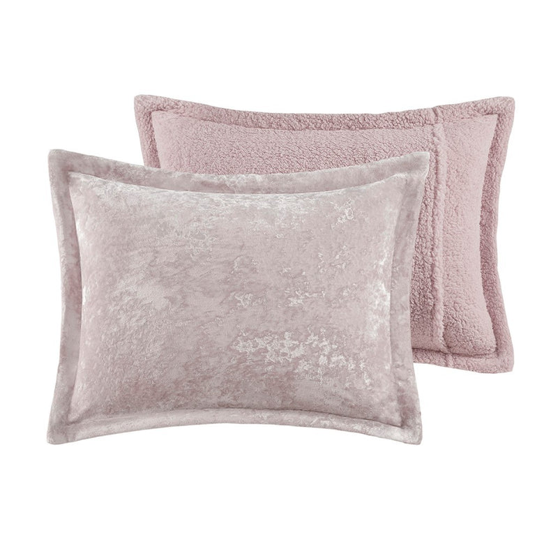 Twin/Twin XL Crushed Velvet Sherpa Reversible Comforter Set