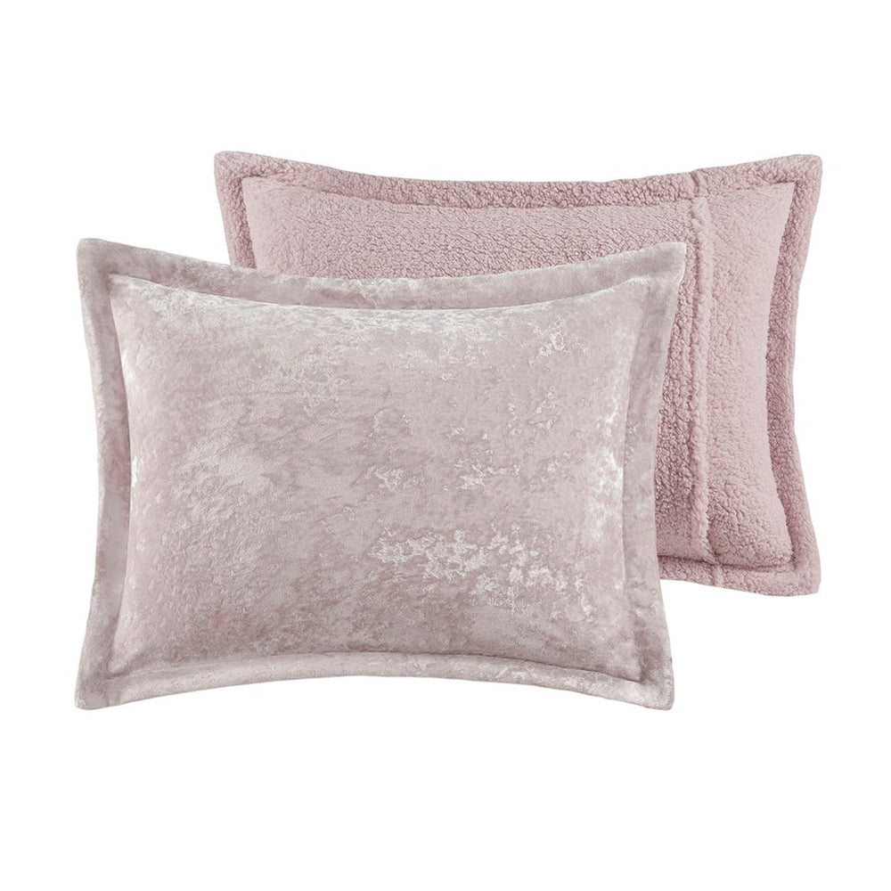 Twin/Twin XL Crushed Velvet Sherpa Reversible Comforter Set Media 11