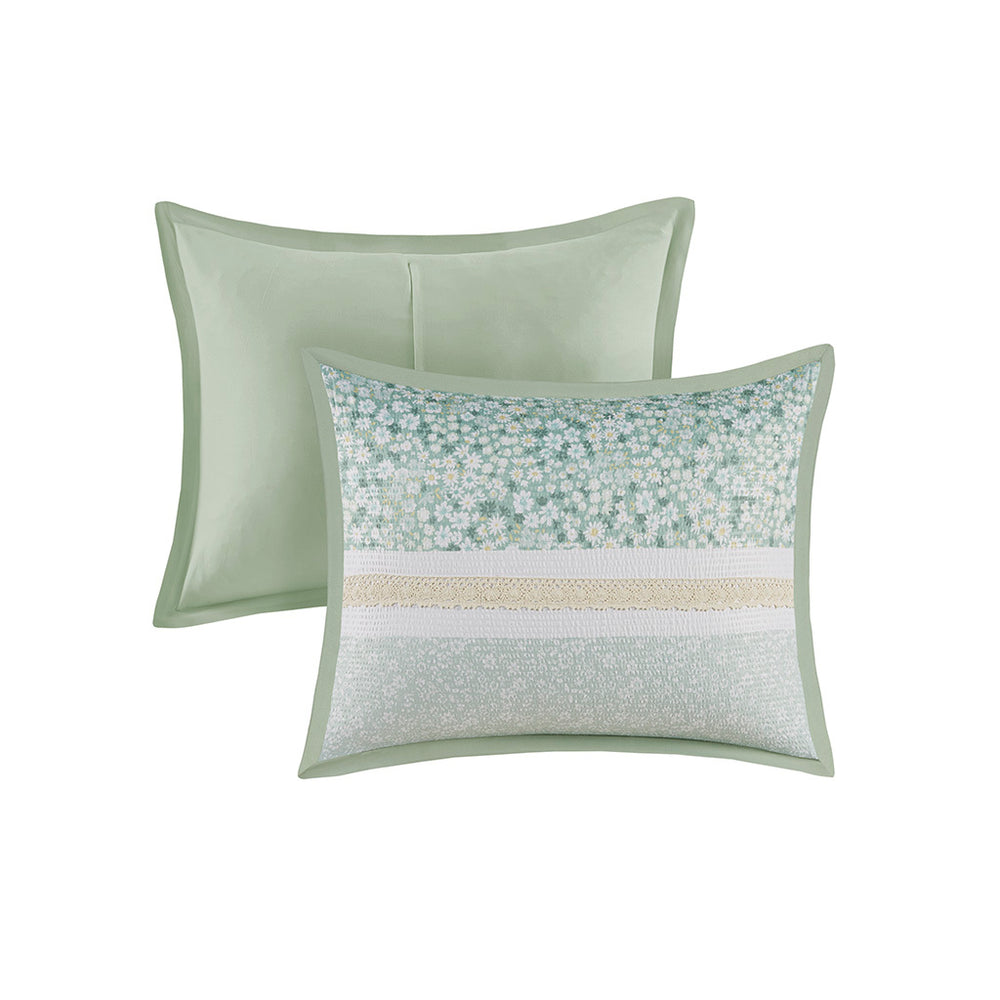 King/Cal King 5 Piece Seersucker Comforter Set with Throw Pillows Media 4