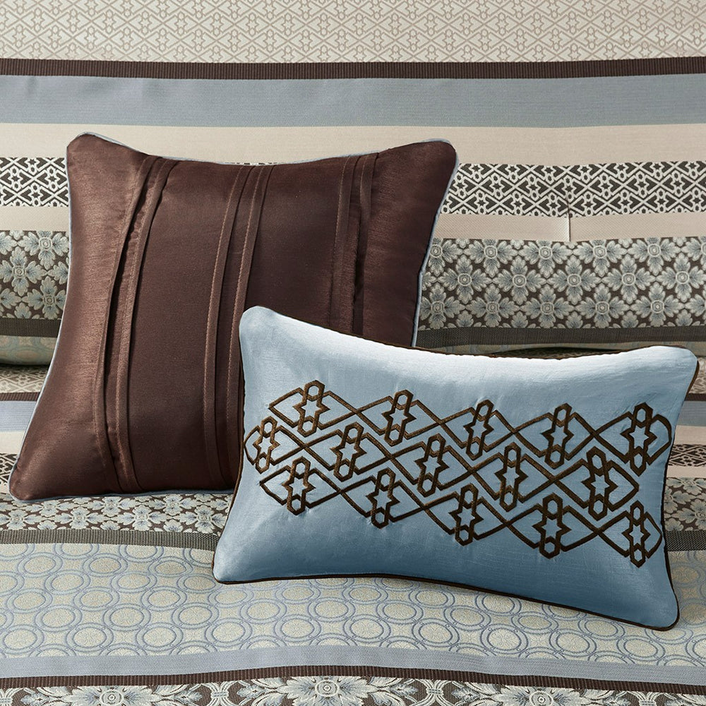 7 Piece Comforter Set Blue Cal King Media 5