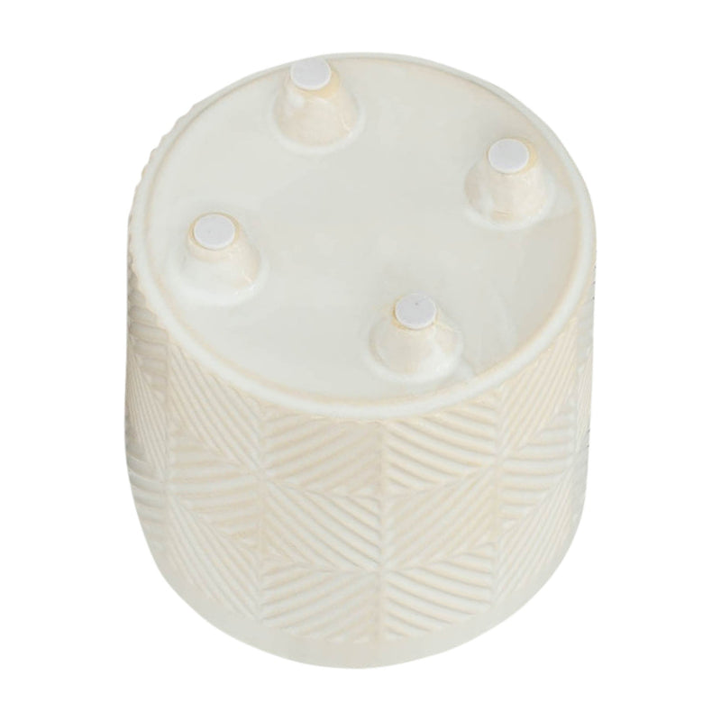 S/2 6/8' TEXTURED PLANTERS, SHINY WHITE