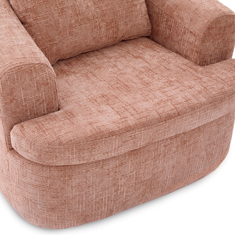 360 Degree Swivel Chair Chenille Pink Dual Layer Cushion Living Room Decor Accent Seating Home Media 14