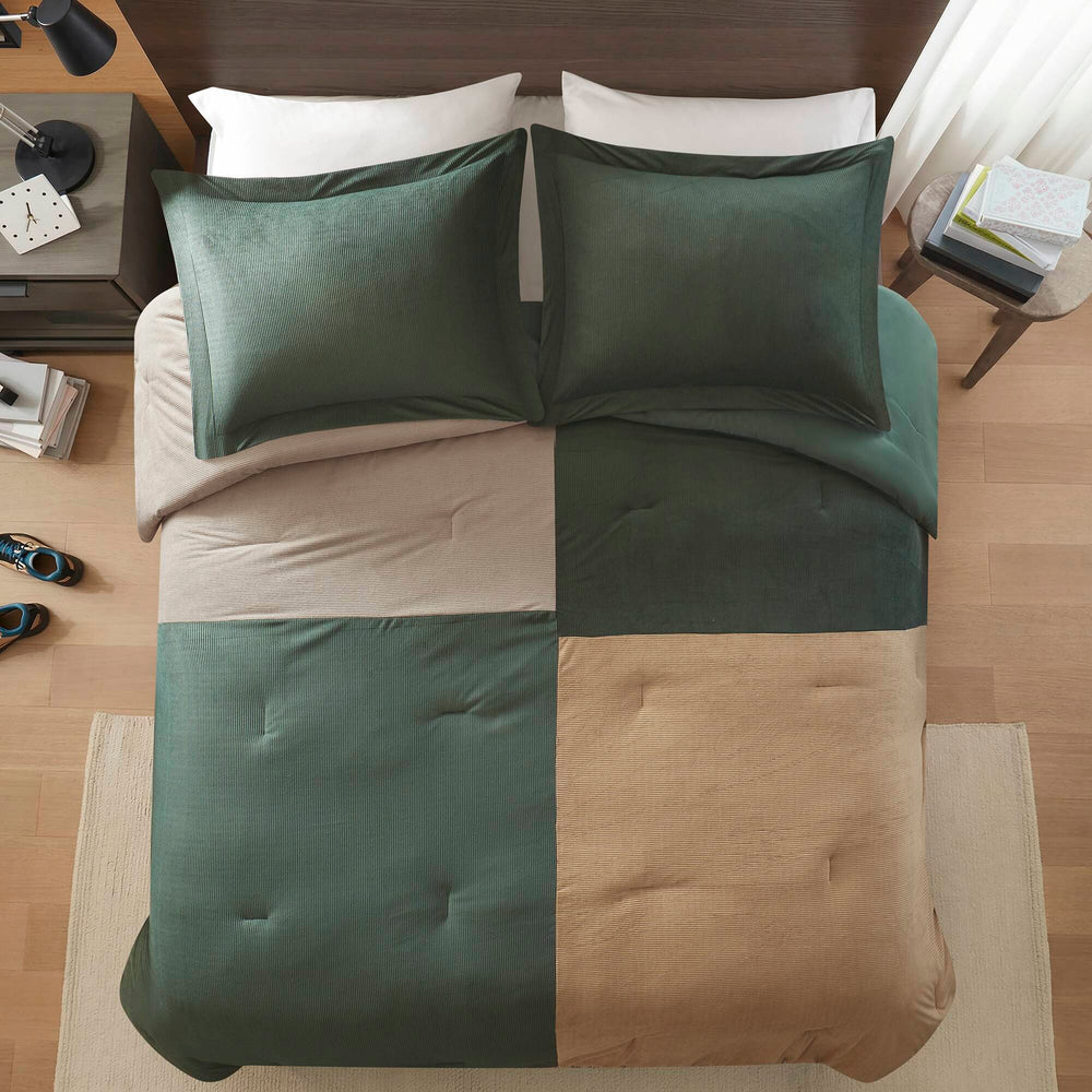 3 Pieces Full/Queen Comforter Set,Green Media 14