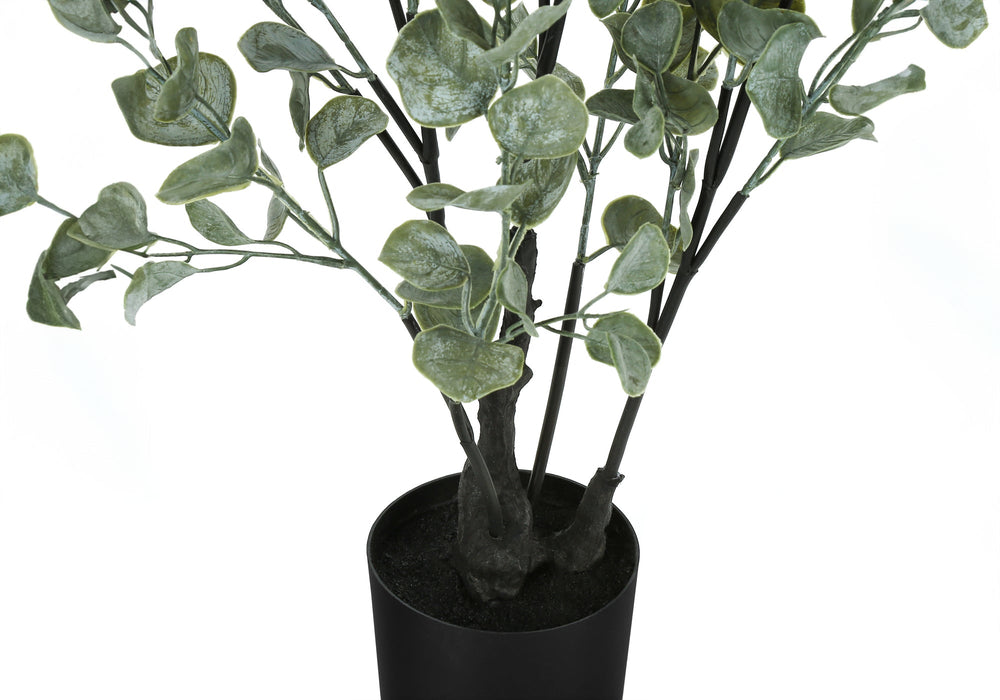 Artificial Plant, 35' Tall, Eucalyptus Tree, Indoor, Faux, Fake, Floor, Greenery, Potted, Decorative, Green Leaves, Black Pot Media 3
