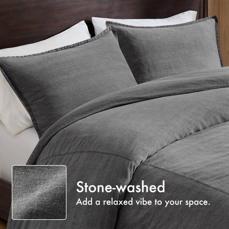 3PCS Twill Washed Duvet Set