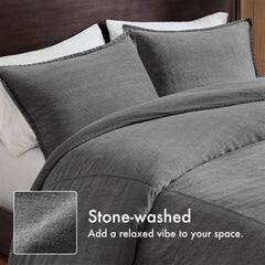 3PCS Twill Washed Duvet Set perspective