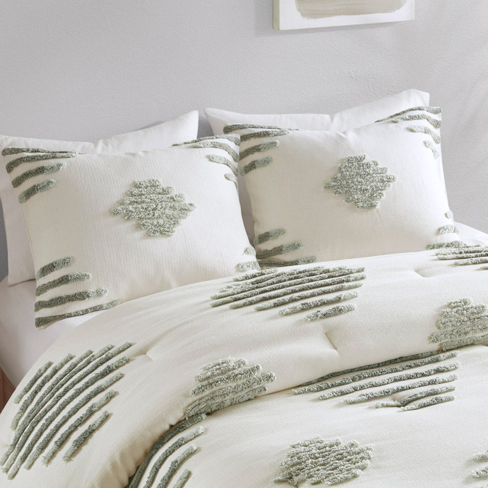 King/Cal King 3 Piece Cotton Blend Chenille Comforter Set Media 11