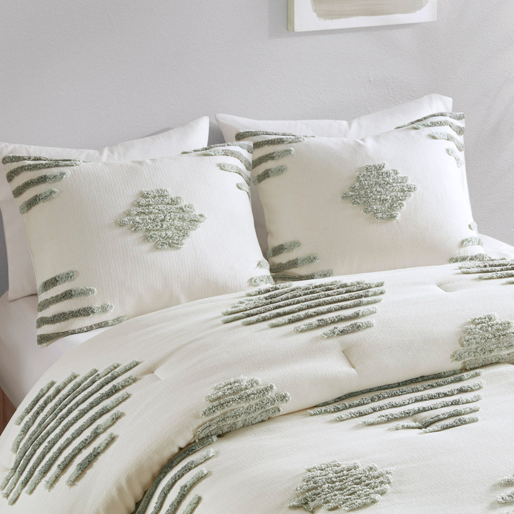 Full/Queen 3 Piece Cotton Blend Chenille Comforter Set Media 11