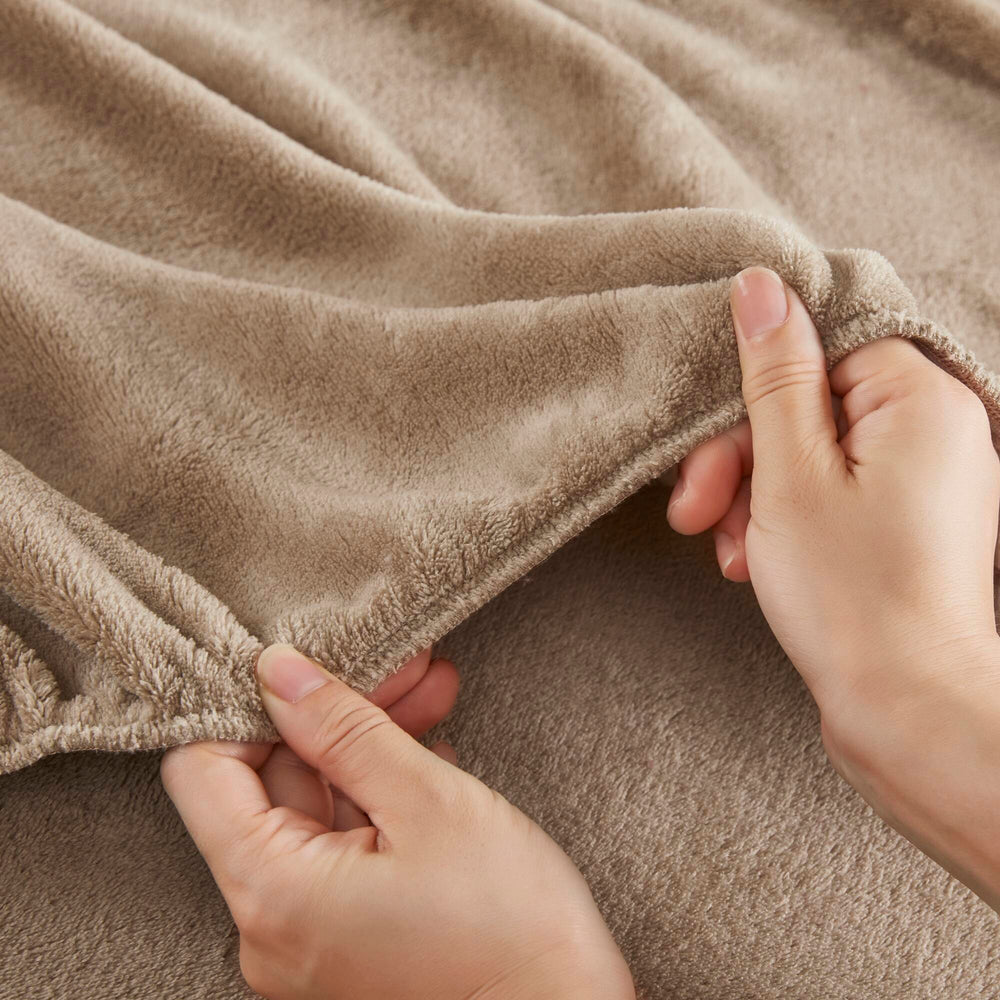 3 PCS Twin Micro Plush Sheet Set Taupe Media 13