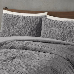 Ruched Fur Down Alternative Comforter Set perspective