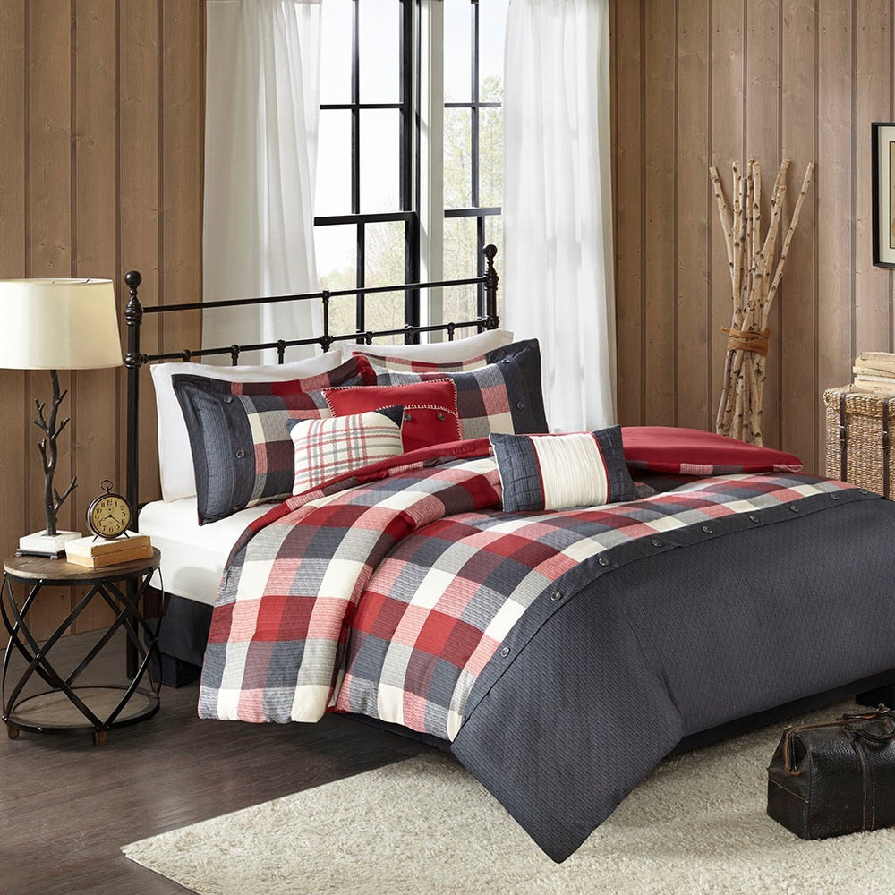 Full/Queen 6 Piece Herringbone Duvet Cover Set Media 1