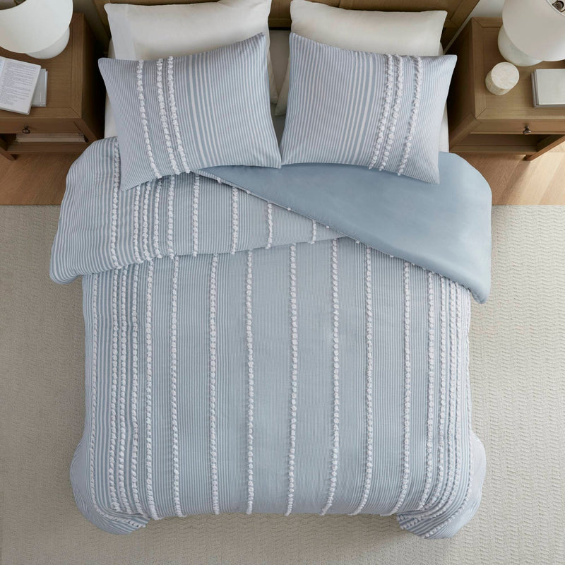 3- Piece King Cotton Yarn Dyed Duvet Cover Set