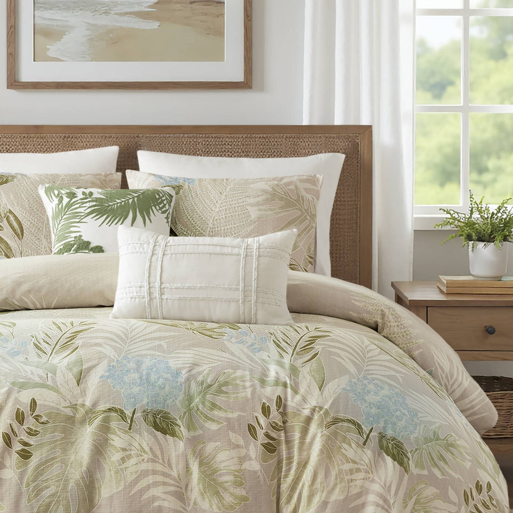 5-Piece Full/Queen Cotton Duvet Cover Set with Throw Pillow Media 16