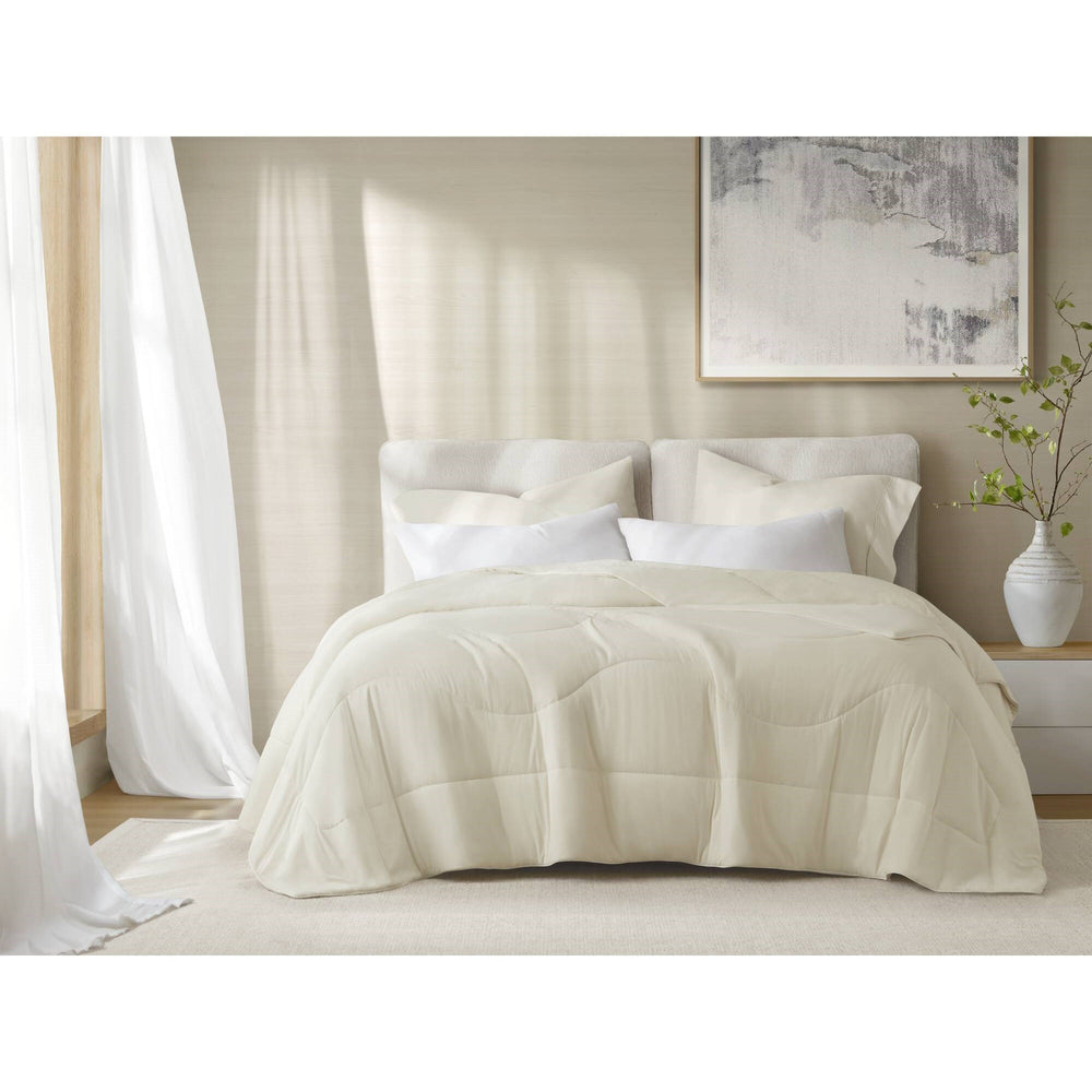 1-Piece King/Cal King Reversible Tencel Comforter Blanket,Ivory Media 1