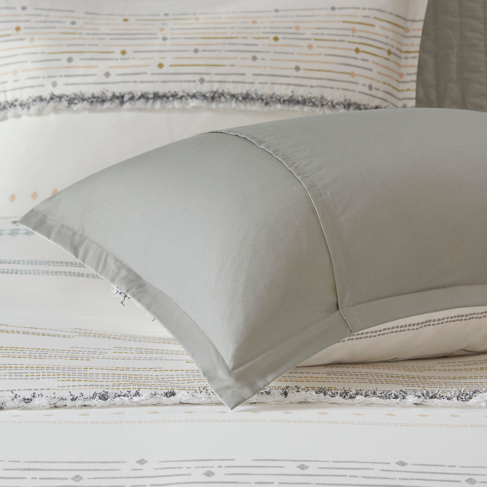Full/Queen Cotton Printed Duvet Cover Set with Trims Media 12