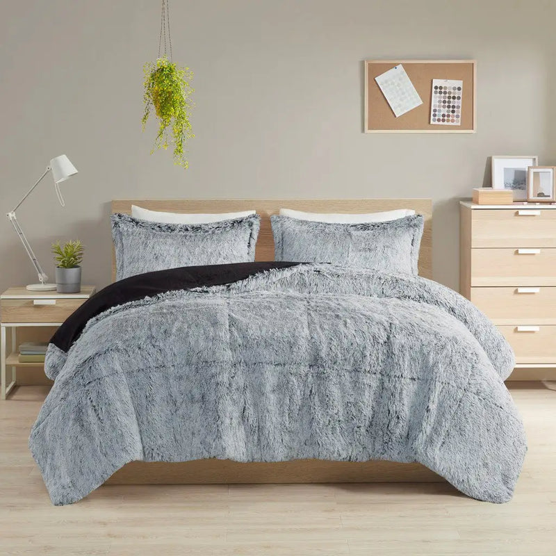 Shaggy Long Fur Comforter Mini Set